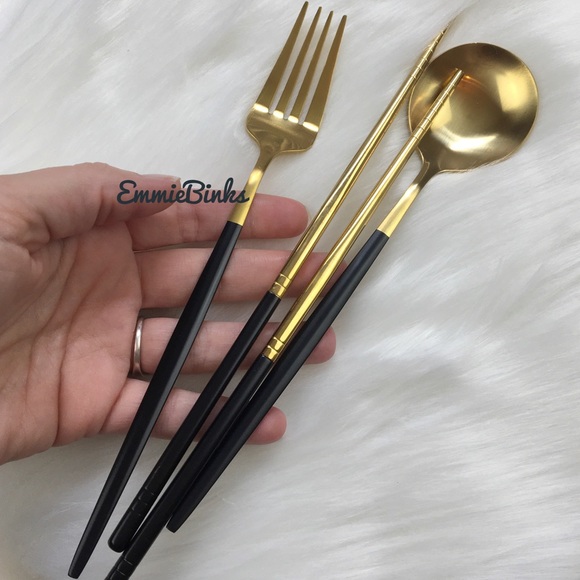 ✨3for$38 New 4pc Stainless Steel Cutlery Set ~ Travel Spoon Fork Chopstick Set - Picture 6 of 11